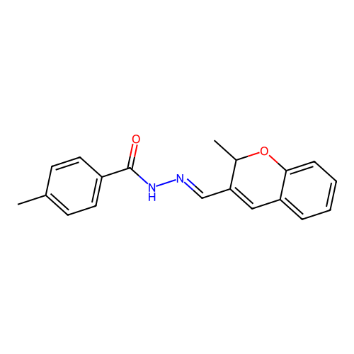 4-methyl-N'-[(E)-(2-methyl-2H-chromen-3-yl)methylidene]benzohydrazide structure