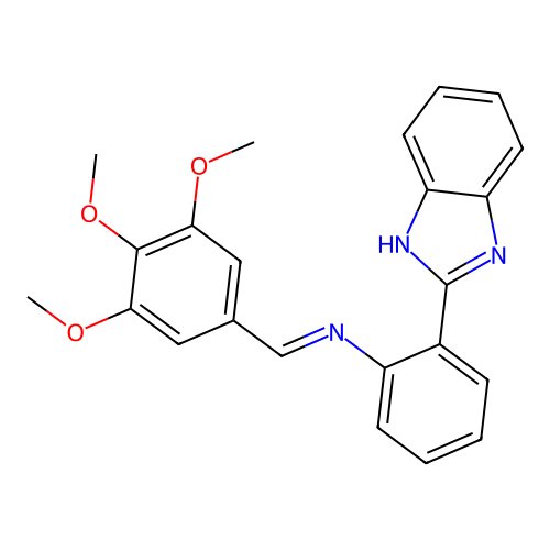 2-(1H-benzimidazol-2-yl)-N-[(E)-(3,4,5-trimethoxyphenyl)methylidene]aniline structure