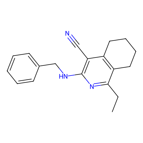 3-(Benzylamino)-1-ethyl-5,6,7,8-tetrahydroisoquinoline-4-carbonitrile structure