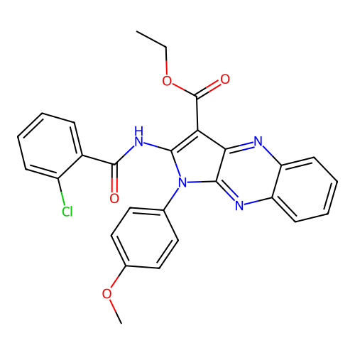 ethyl 2-(2-chlorobenzamido)-1-(4-methoxyphenyl)-1H-pyrrolo[2,3-b]quinoxaline-3-carboxylate structure