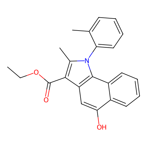 ethyl 5-hydroxy-2-methyl-1-(2-methylphenyl)-1H-benzo[g]indole-3-carboxylate structure