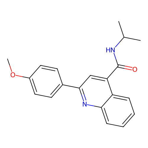 2-(4-methoxyphenyl)-N-(propan-2-yl)quinoline-4-carboxamide structure