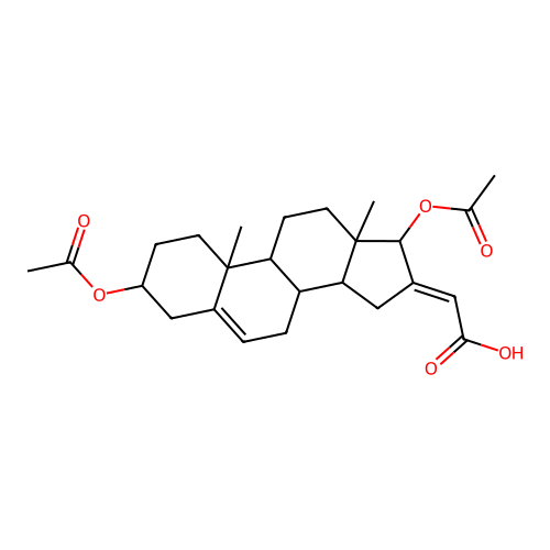 (2E)-[(16E)-3,17-Bis(acetyloxy)androst-5-en-16-ylidene]acetic acid structure