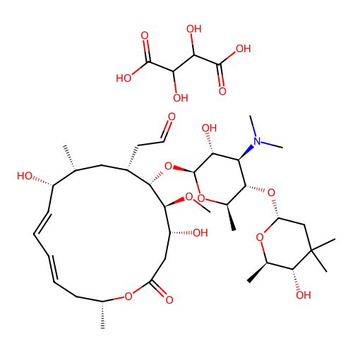 Leucomycin, (2R,3R)-2,3-dihydroxybutanedioate (1:?) structure