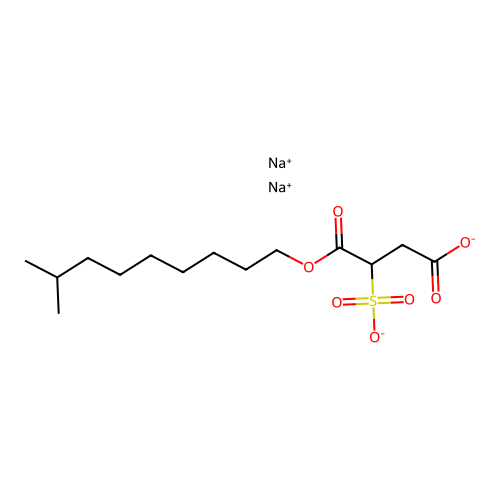Disodium 4-[(8-methylnonyl)oxy]-4-oxo-3-sulfonatobutanoate structure