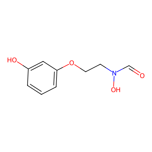 N-formyl-N-hydroxy-2-(3-hydroxyphenoxy)ethylamine structure