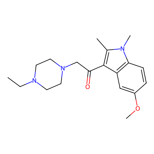 2-(4-ethylpiperazin-1-yl)-1-(5-methoxy-1,2-dimethyl-1H-indol-3-yl)ethanone structure