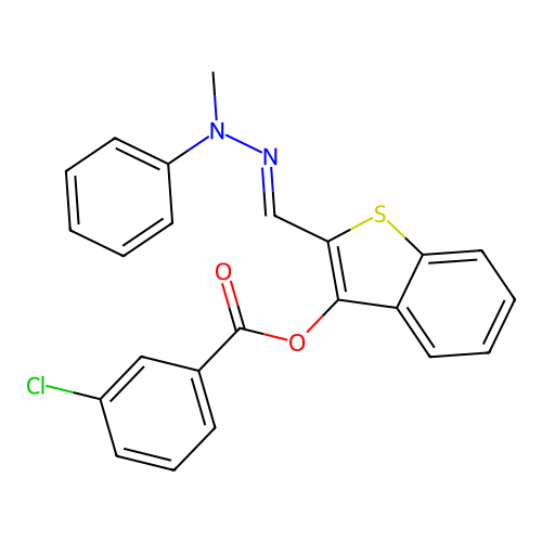 2-(2-Methylbenzohydrazonoyl)-1-benzothien-3-yl 3-chlorobenzoate structure