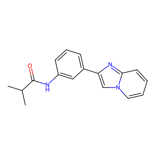 N-(3-(imidazo[1,2-a]pyridin-2-yl)phenyl)isobutyramide structure