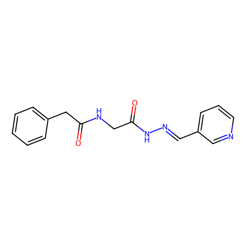 2-Phenyl-N-[1-pyridin-3-yl-meth-(E)-ylidene-hydrazinocarbonylmethyl]-acetamide structure