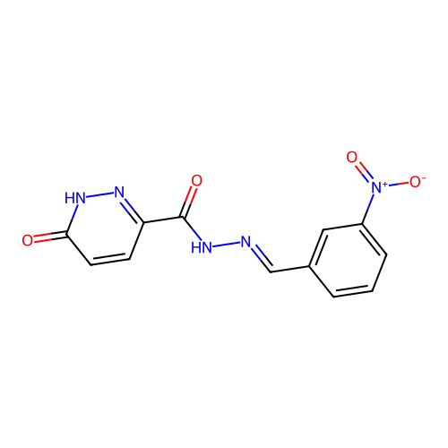 6-hydroxy-N'-[(E)-(3-nitrophenyl)methylidene]pyridazine-3-carbohydrazide structure