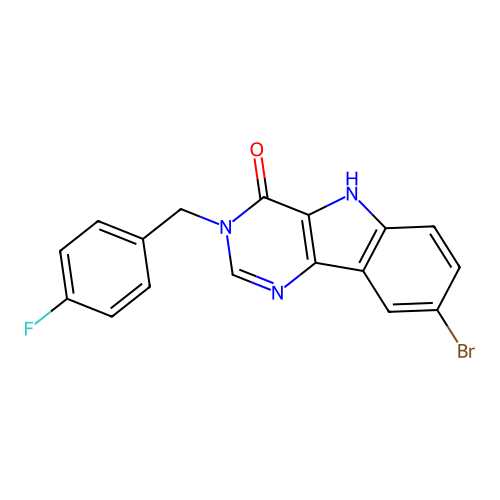 8-bromo-3-(4-fluorobenzyl)-3,5-dihydro-4H-pyrimido[5,4-b]indol-4-one structure