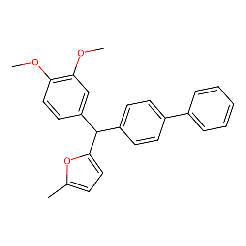 2-[Biphenyl-4-yl(3,4-dimethoxyphenyl)methyl]-5-methylfuran structure