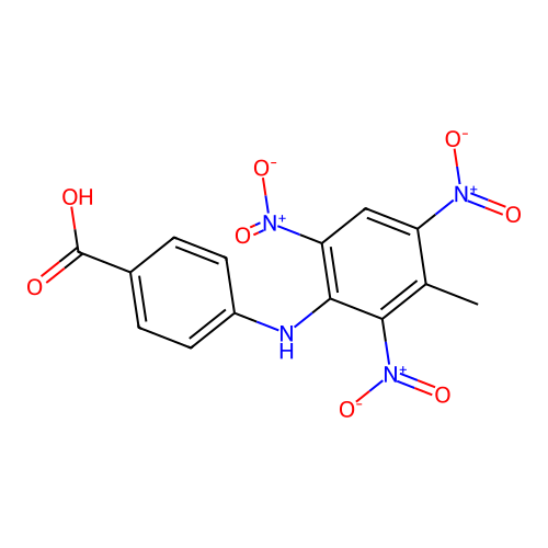 4-[(3-Methyl-2,4,6-trinitrophenyl)amino]benzoic acid structure