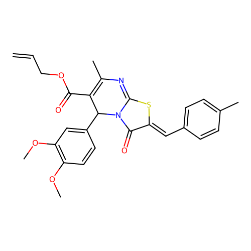 (Z)-allyl 5-(3,4-dimethoxyphenyl)-7-methyl-2-(4-methylbenzylidene)-3-oxo-3,5-dihydro-2H-thiazolo[3,2-a]pyrimidine-6-carboxylate structure