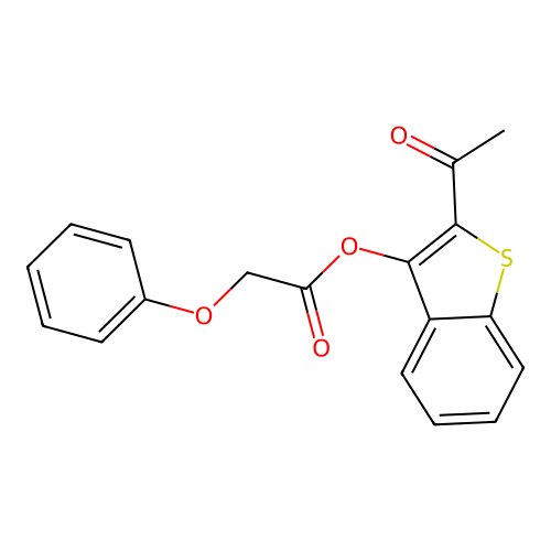 2-Acetyl-1-benzothiophen-3-yl phenoxyacetate structure