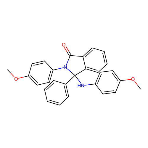 2-(4-methoxyphenyl)-3-[(4-methoxyphenyl)amino]-3-phenyl-2,3-dihydro-1H-isoindol-1-one structure