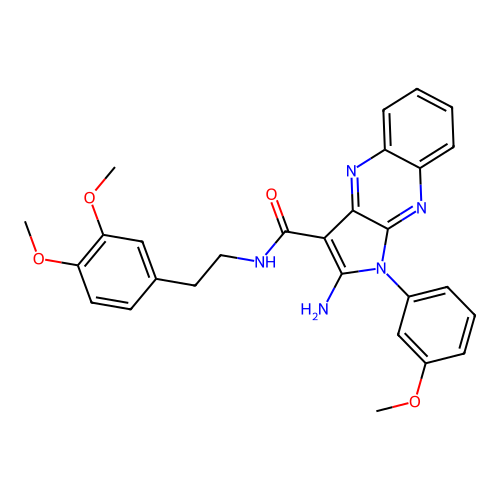 2-amino-N-(3,4-dimethoxyphenethyl)-1-(3-methoxyphenyl)-1H-pyrrolo[2,3-b]quinoxaline-3-carboxamide structure
