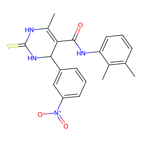 N-(2,3-dimethylphenyl)-4-methyl-6-(3-nitrophenyl)-2-sulfanyl-1,6-dihydropyrimidine-5-carboxamide structure