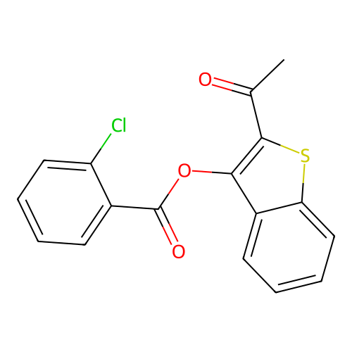 2-Acetylbenzo[b]thiophen-3-yl 2-chlorobenzoate structure