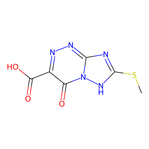 7-methylsulfanyl-4-oxo-6H-[1,2,4]triazolo[5,1-c][1,2,4]triazine-3-carboxylic acid structure