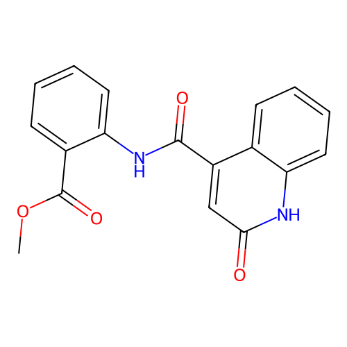Methyl 2-{[(2-oxo-1,2-dihydro-4-quinolinyl)carbonyl]amino}benzoate structure