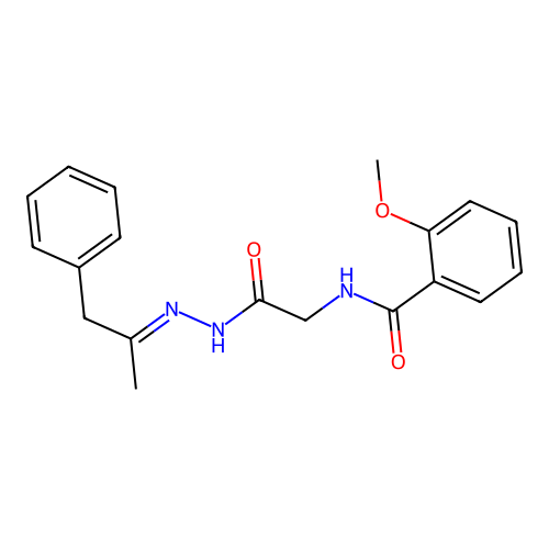 (E)-2-methoxy-N-(2-oxo-2-(2-(1-phenylpropan-2-ylidene)hydrazinyl)ethyl)benzamide structure