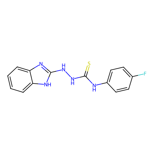 2-(1H-benzimidazol-2-yl)-N-(4-fluorophenyl)hydrazinecarbothioamide structure