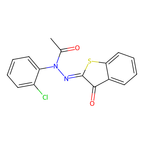 (Z)-N-(2-chlorophenyl)-N'-(3-oxobenzo[b]thiophen-2(3H)-ylidene)acetohydrazide structure