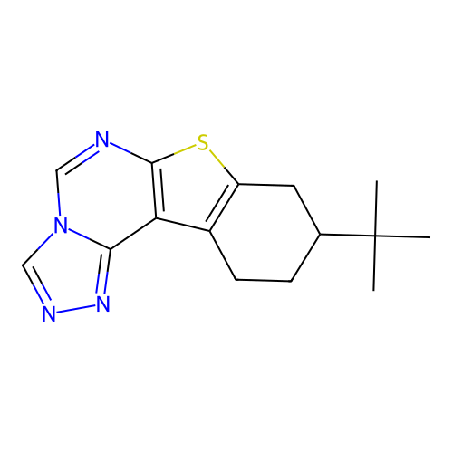 9-tert-butyl-8,9,10,11-tetrahydro[1]benzothieno[3,2-e][1,2,4]triazolo[4,3-c]pyrimidine structure