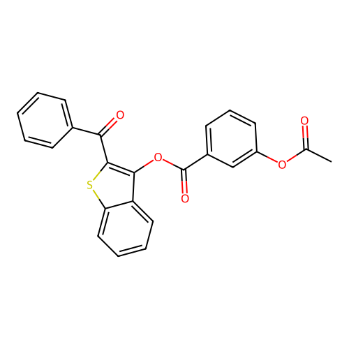 2-(Phenylcarbonyl)-1-benzothiophen-3-yl 3-(acetyloxy)benzoate structure