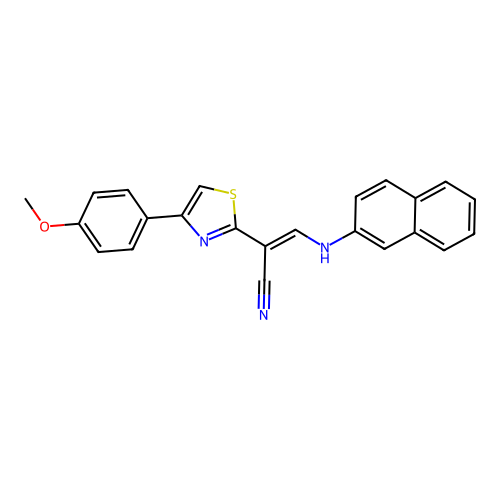 (2E)-2-[4-(4-methoxyphenyl)-1,3-thiazol-2-yl]-3-(naphthalen-2-ylamino)prop-2-enenitrile structure
