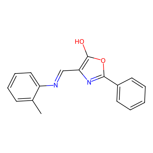 Oxazol-5(4H)-one, 4-(2-tolylamino)methylene-2-phenyl- structure