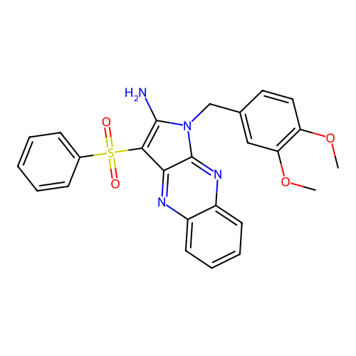 1-(3,4-dimethoxybenzyl)-3-(phenylsulfonyl)-1H-pyrrolo[2,3-b]quinoxalin-2-amine structure