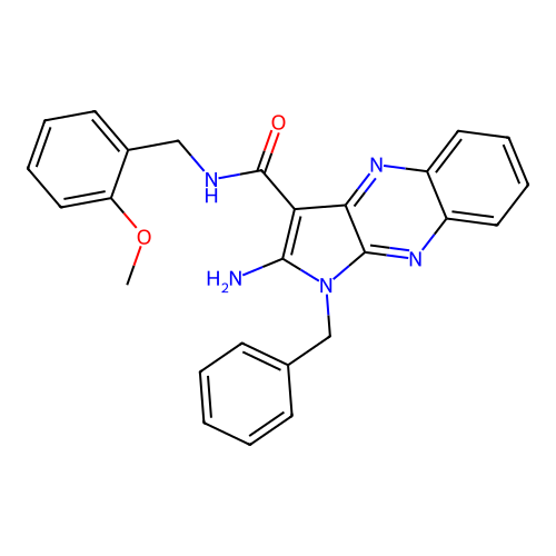 2-amino-1-benzyl-N-(2-methoxybenzyl)-1H-pyrrolo[2,3-b]quinoxaline-3-carboxamide structure