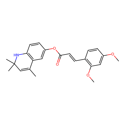 (2,2,4-trimethyl-1H-quinolin-6-yl) (E)-3-(2,4-dimethoxyphenyl)prop-2-enoate structure