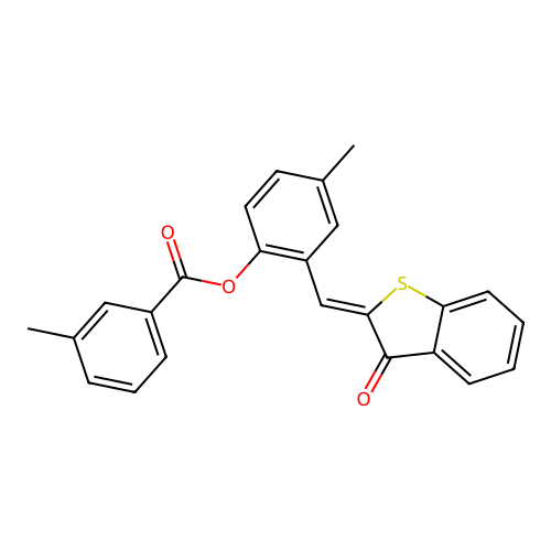 (Z)-4-methyl-2-((3-oxobenzo[b]thiophen-2(3H)-ylidene)methyl)phenyl 3-methylbenzoate structure