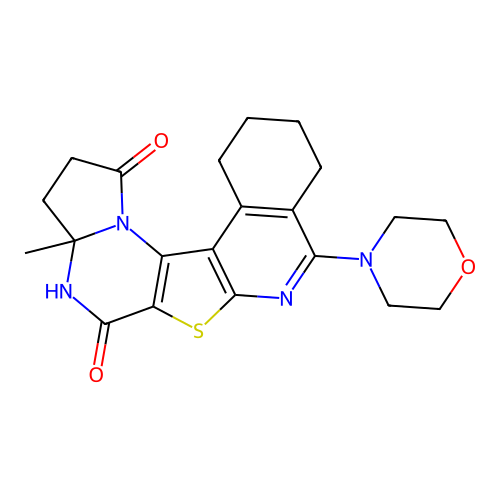 7-Methyl-14-morpholin-4-yl-11-thia-3,8,13-triazapentacyclo[10.8.0.02,10.03,7.015,20]icosa-1(12),2(10),13,15(20)-tetraene-4,9-dione structure