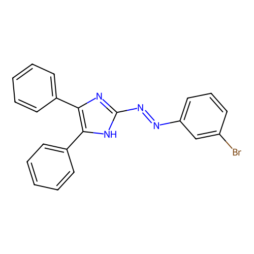2-[(E)-(3-bromophenyl)diazenyl]-4,5-diphenyl-1H-imidazole structure