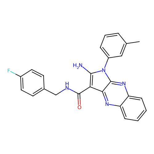 2-amino-N-(4-fluorobenzyl)-1-(3-methylphenyl)-1H-pyrrolo[2,3-b]quinoxaline-3-carboxamide structure