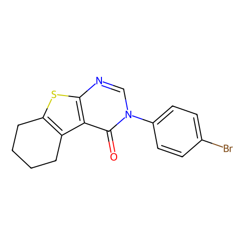 3-(4-bromophenyl)-5,6,7,8-tetrahydro[1]benzothieno[2,3-d]pyrimidin-4(3H)-one structure
