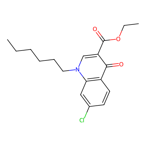 Ethyl 7-chloro-1-hexyl-4-oxo-1,4-dihydroquinoline-3-carboxylate structure