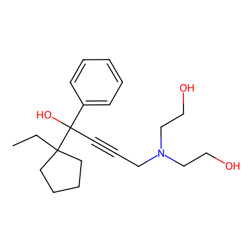 4-[Bis(2-hydroxyethyl)amino]-1-(1-ethylcyclopentyl)-1-phenylbut-2-yn-1-ol structure