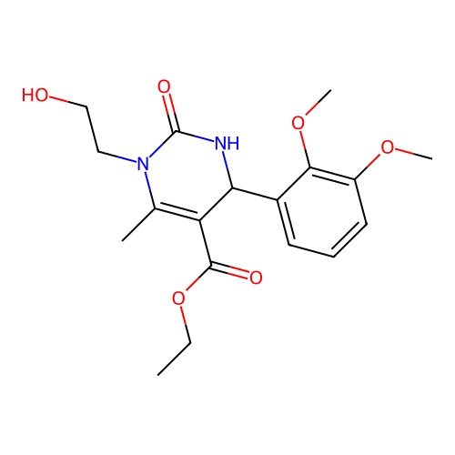 ethyl 4-(2,3-dimethoxyphenyl)-1-(2-hydroxyethyl)-6-methyl-2-oxo-1,2,3,4-tetrahydropyrimidine-5-carboxylate structure
