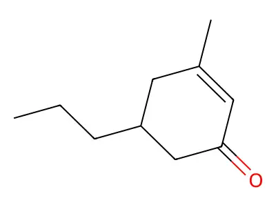 3-Methyl-5-propyl-2-cyclohexen-1-one, (S)- structure