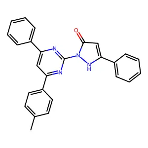 2-[4-(4-methylphenyl)-6-phenylpyrimidin-2-yl]-5-phenyl-1H-pyrazol-3-one structure