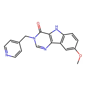 8-methoxy-3-(pyridin-4-ylmethyl)-5H-pyrimido[5,4-b]indol-4-one structure
