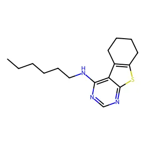 N-hexyl-5,6,7,8-tetrahydro-[1]benzothiolo[2,3-d]pyrimidin-4-amine structure