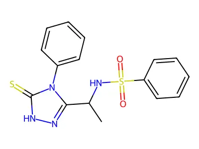 N-[1-(4-phenyl-5-sulfanylidene-1H-1,2,4-triazol-3-yl)ethyl]benzenesulfonamide structure