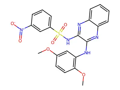 N-(3-(2,5-dimethoxyphenylamino)quinoxalin-2-yl)-3-nitrobenzenesulfonamide structure